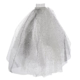 Max Wedding Bridal Veil+Comb 2/3/4 Ply Beige Flocking Snowflake+Black Mesh-4 Ply