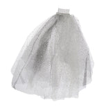 Max Wedding Bridal Veil+Comb 2/3/4 Ply Beige Flocking Snowflake+Black Mesh-4 Ply
