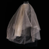 Max Wedding Bridal Veil+Comb 2/3/4 Ply Champagne Spray Gold + Black Mesh-4 Ply