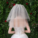 Max Wedding Bridal Veil+Comb 2/3/4 Ply Champagne Spray Gold + Black Mesh-4 Ply