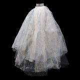 Max Wedding Bridal Veil+Comb 2/3/4 Ply Golden Seafish+Beige Mesh-4 Ply