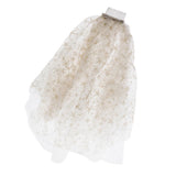 Max Wedding Bridal Veil+Comb 2/3/4 Ply Golden Seafish+Beige Mesh-4 Ply