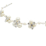 Max Women Bridal Hair Band Pearls Flower Headband Wedding Party Prom Headpiece