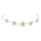Max Women Bridal Hair Band Pearls Flower Headband Wedding Party Prom Headpiece