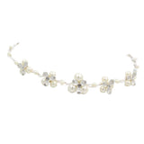 Max Women Bridal Hair Band Pearls Flower Headband Wedding Party Prom Headpiece