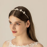 Max Women Bridal Hair Band Pearls Flower Headband Wedding Party Prom Headpiece
