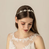 Max Women Bridal Hair Band Pearls Flower Headband Wedding Party Prom Headpiece