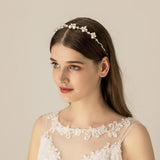 Max Women Bridal Hair Band Pearls Flower Headband Wedding Party Prom Headpiece