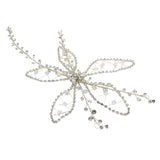 Max Elegant Rhinestone Flower Leaf Bridal Side Hair Clip Headband Hair Jewelry