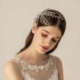 Max Elegant Rhinestone Flower Leaf Bridal Side Hair Clip Headband Hair Jewelry