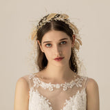 Max Gold Rhinestone Headband Wedding Headpieces Bride Headdress Hair Decoration