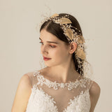 Max Gold Rhinestone Headband Wedding Headpieces Bride Headdress Hair Decoration