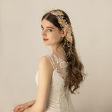 Max Gold Rhinestone Headband Wedding Headpieces Bride Headdress Hair Decoration