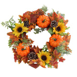 Max Artificial Flowers Garland Fall Wreath Door Decorations Pumpkin Sunflower