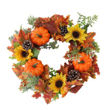 Max Artificial Flowers Garland Fall Wreath Door Decorations Pumpkin Sunflower