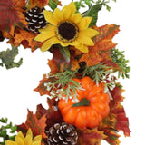 Max Artificial Flowers Garland Fall Wreath Door Decorations Pumpkin Sunflower
