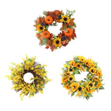 Max Artificial Flowers Garland Fall Wreath Door Decorations Pumpkin Sunflower