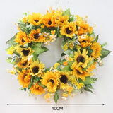 Max Artificial Flowers Garland Fall Wreath Door Decorations Sunflower