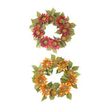 Max Autumn Simulated Fabric Sunflower Wreath Garland Door Wall Decor  Red