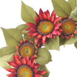 Max Autumn Simulated Fabric Sunflower Wreath Garland Door Wall Decor  Red