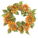 Max Autumn Simulated Fabric Sunflower Wreath Garland Door Wall Decor  Yellow