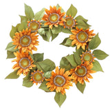 Max Autumn Simulated Fabric Sunflower Wreath Garland Door Wall Decor  Yellow