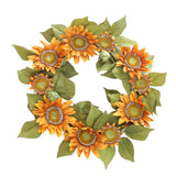Max Autumn Simulated Fabric Sunflower Wreath Garland Door Wall Decor  Yellow