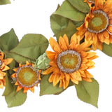 Max Autumn Simulated Fabric Sunflower Wreath Garland Door Wall Decor  Yellow