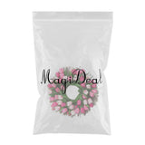 Max Simulated Tulip Garland Fall Wreath Front Door Decor 45cm Dia. Pink