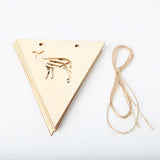 Max Wood Bunting Banners Hanging Signs Kids Room Party Wall Decor + Rope Style_2