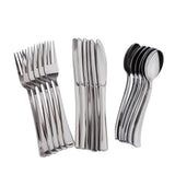 Maxbell 18pcs/lot Large Disposable Plastic Cutlery Set Forks Knives Spoons Silver