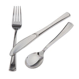 Maxbell 18pcs/lot Large Disposable Plastic Cutlery Set Forks Knives Spoons Silver