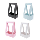 Max Paper Handheld Fresh Flowers Basket Gift Wrap Bags Boxes with Handle Blue