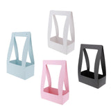 Max Paper Handheld Fresh Flowers Basket Gift Wrap Bags Boxes with Handle Blue