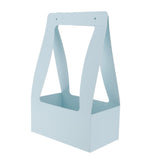 Max Paper Handheld Fresh Flowers Basket Gift Wrap Bags Boxes with Handle Blue