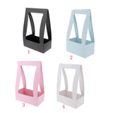 Max Paper Handheld Fresh Flowers Basket Gift Wrap Bags Boxes with Handle Blue