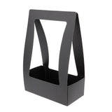 Max Paper Handheld Fresh Flowers Basket Gift Wrap Bags Boxes with Handle Black