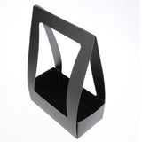 Max Paper Handheld Fresh Flowers Basket Gift Wrap Bags Boxes with Handle Black