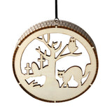 Max Wooden Halloween Laser Hollowed Hanging Decorations LED lights Cat
