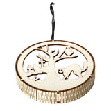 Max Wooden Halloween Laser Hollowed Hanging Decorations LED lights Cat