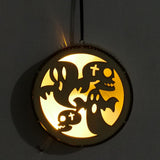 Max Wooden Halloween Laser Hollowed Hanging Decorations LED lights Fairy