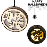 Max Wooden Halloween Laser Hollowed Hanging Decorations LED lights Fairy