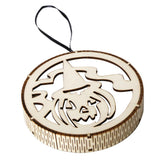 Max Wooden Halloween Laser Hollowed Hanging Decorations LED lights Pumpkin Head