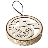 Max Wooden Halloween Laser Hollowed Hanging Decorations LED lights Pumpkin Head