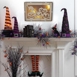 Max Wooden Hollowed Halloween Decoration LED lights Cat+Pumpkin Head