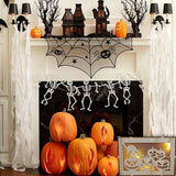 Max Wooden Hollowed Halloween Decoration LED lights Cat+Pumpkin Head