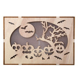 Max Wooden Hollowed Halloween Decoration LED lights Haunted Tree+Pumpkin Head