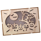 Max Wooden Hollowed Halloween Decoration LED lights Haunted Tree+Pumpkin Head