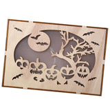 Max Wooden Hollowed Halloween Decoration LED lights Haunted Tree+Pumpkin Head