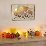 Max Wooden Hollowed Halloween Decoration LED lights Haunted Tree+Pumpkin Head